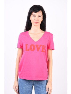 Tricou Dama Vero Moda Vmchristel V-Neck Fuchsia Purple